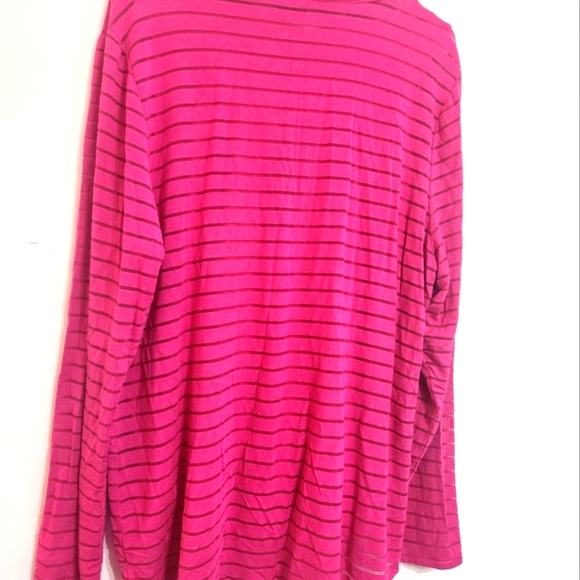 Chelsea & Theodore Top XXL 2XL Pink Striped Cowl Neck Built in Undershirt flowin - Picture 7 of 7